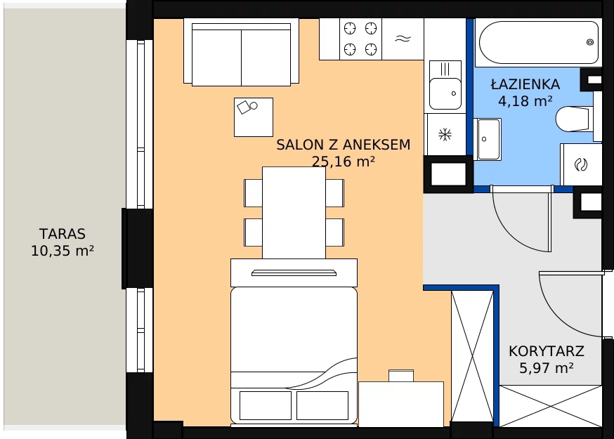 Zalety mieszkania 35.31 m², 0M5