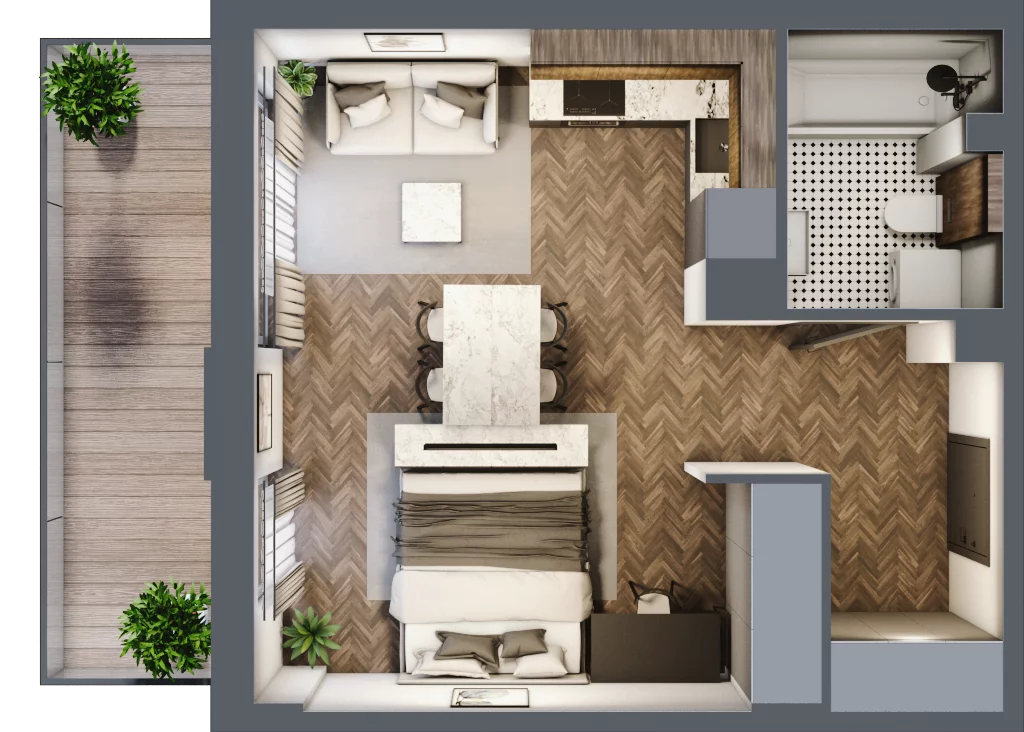 1 pokój, mieszkanie 35,31 m², parter, oferta nr 0M5, Zdrojowa Park, Busko-Zdrój, ul. Prof. W. Grotta