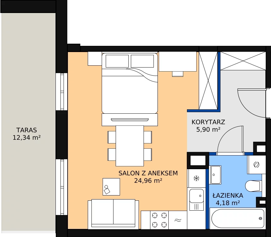 Zalety mieszkania 35.04 m², 0M6