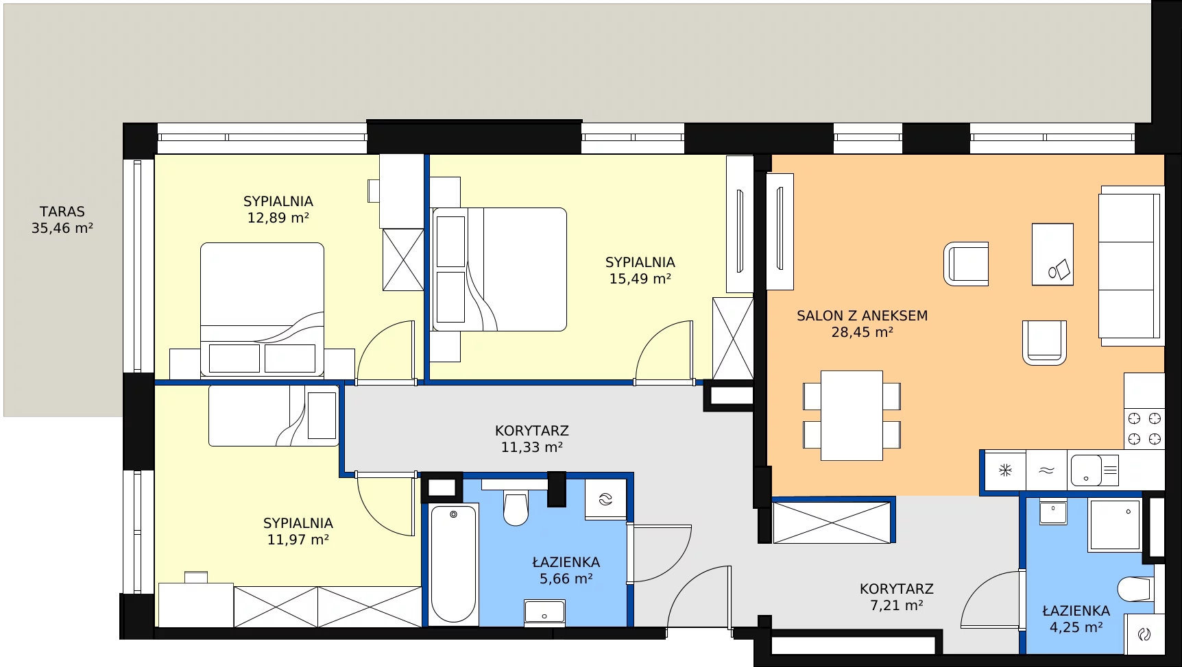Zalety mieszkania 97.25 m², 0M8