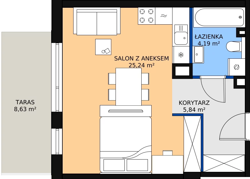 Zalety mieszkania 35.27 m², 1M3