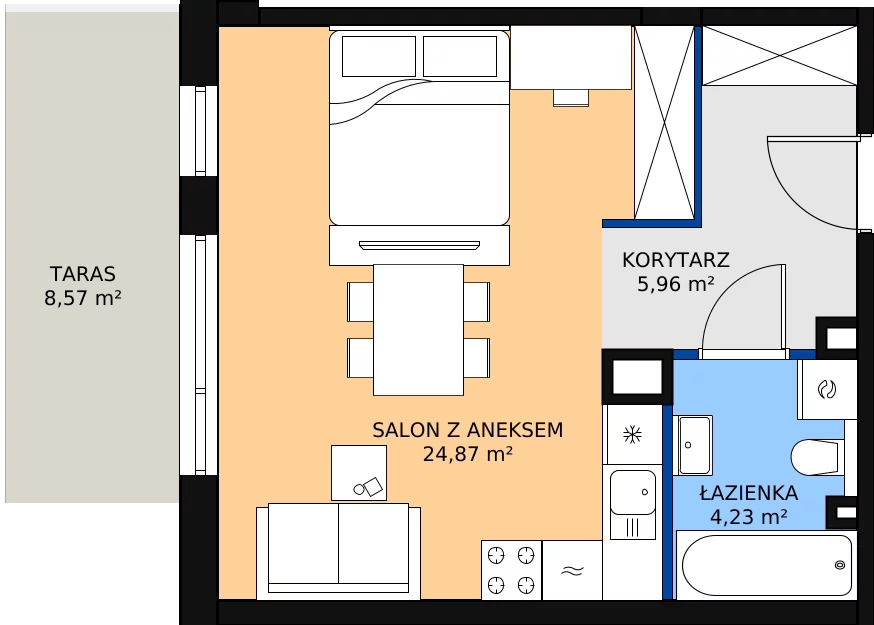 Zalety mieszkania 35.06 m², 1M4
