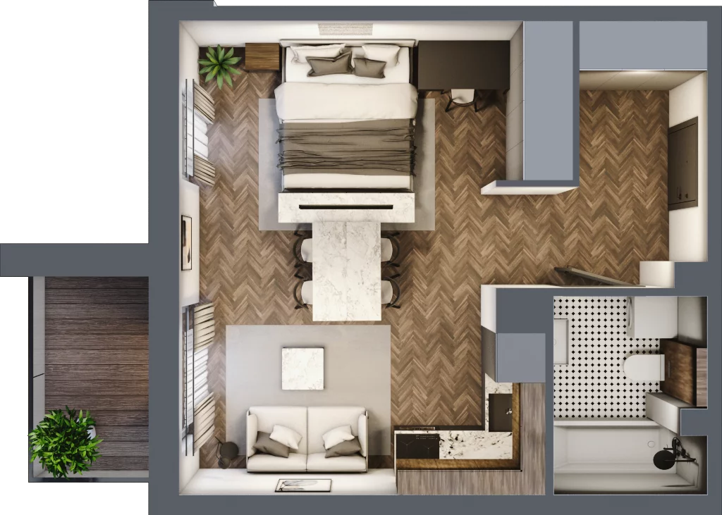 1 pokój, apartament 35,03 m², piętro 1, oferta nr 1M6, Zdrojowa Park, Busko-Zdrój, ul. Prof. W. Grotta