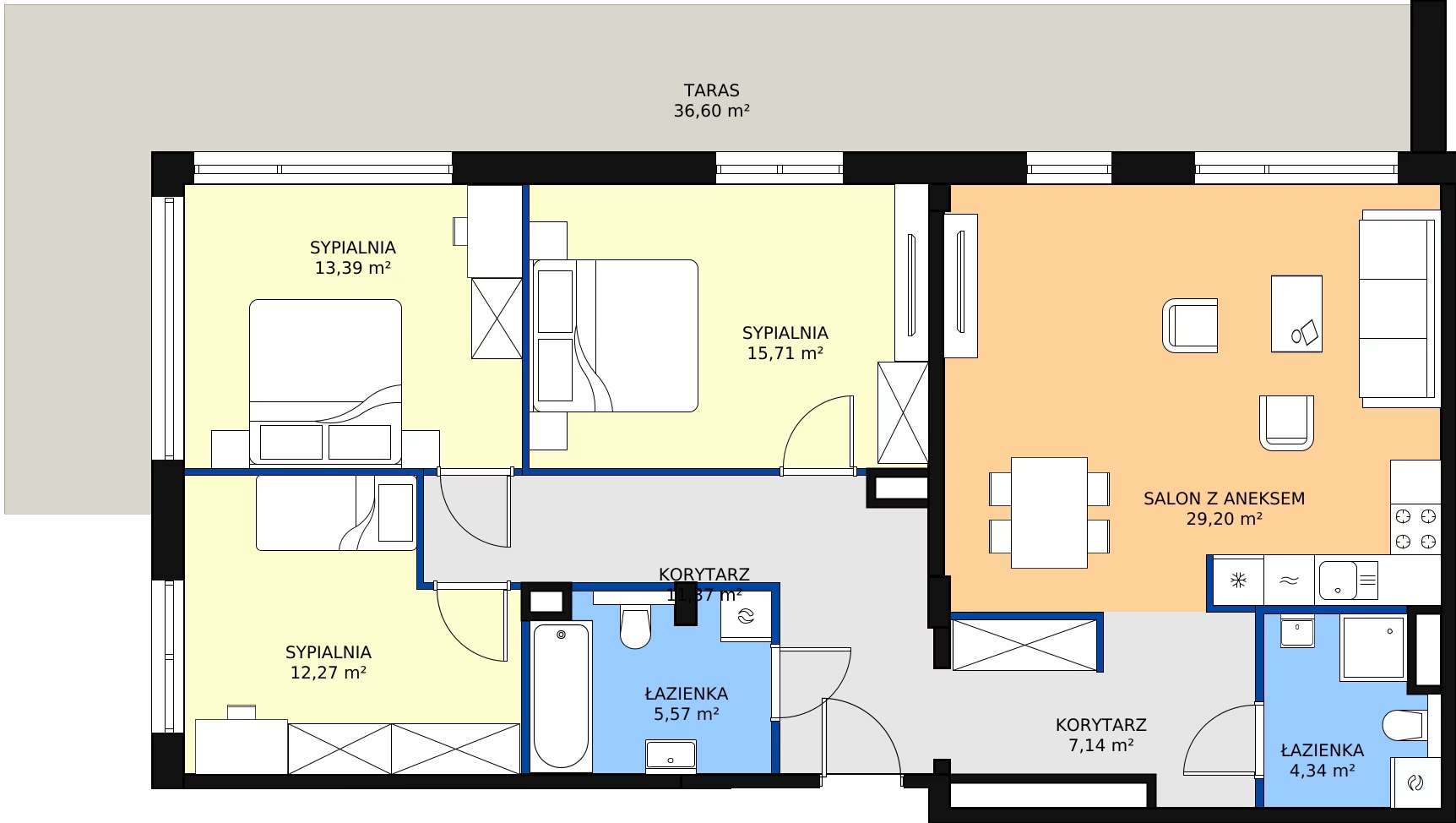 Zalety mieszkania 98.99 m², 1M8