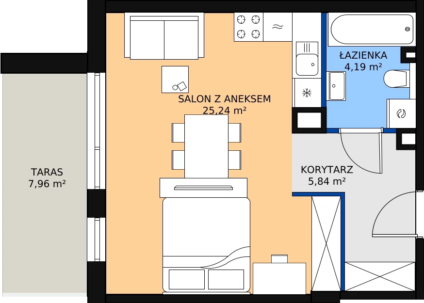 Zalety mieszkania 35.27 m², 2M3
