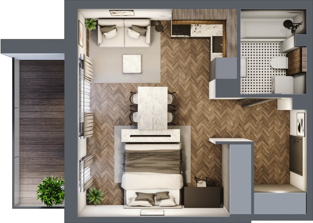 1 pokój, mieszkanie 35,27 m², piętro 2, oferta nr 2M3, Zdrojowa Park, Busko-Zdrój, ul. Prof. W. Grotta