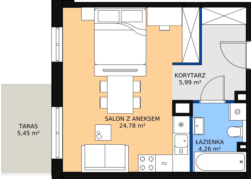 Zalety mieszkania 35.03 m², 2M6
