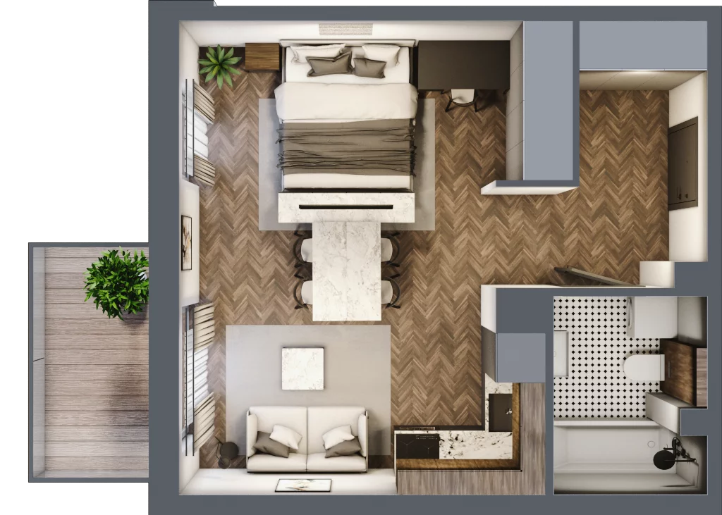 1 pokój, mieszkanie 35,03 m², piętro 2, oferta nr 2M6, Zdrojowa Park, Busko-Zdrój, ul. Prof. W. Grotta