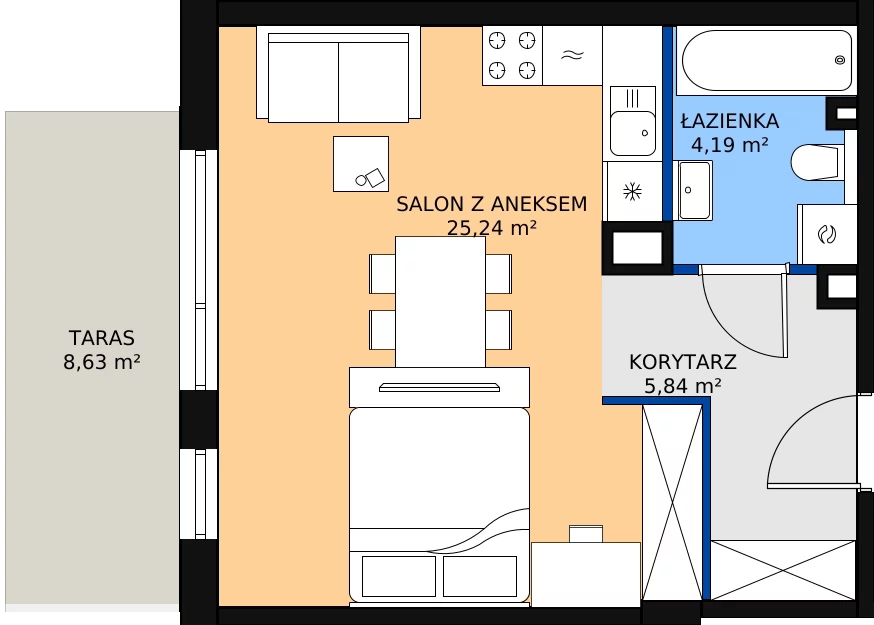 Zalety mieszkania 35.27 m², 3M4