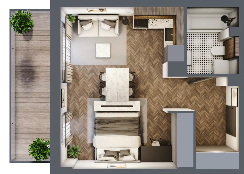 1 pokój, mieszkanie 35,31 m², piętro 3, oferta nr 3M6, Zdrojowa Park, Busko-Zdrój, ul. Prof. W. Grotta