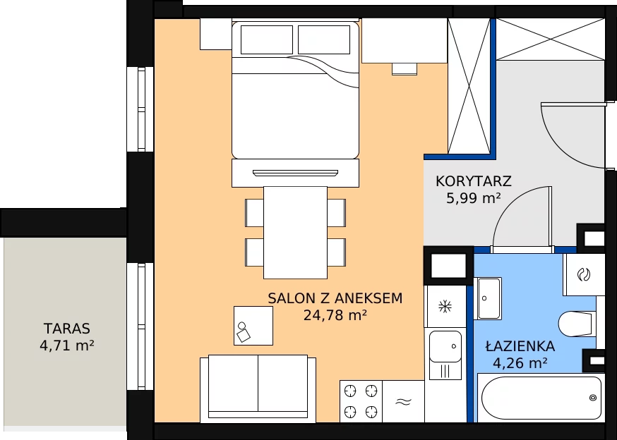 Zalety mieszkania 35.03 m², 3M7
