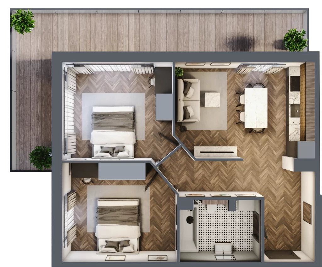 3 pokoje, apartament 59,45 m², piętro 3, oferta nr 3M9, Zdrojowa Park, Busko-Zdrój, ul. Prof. W. Grotta