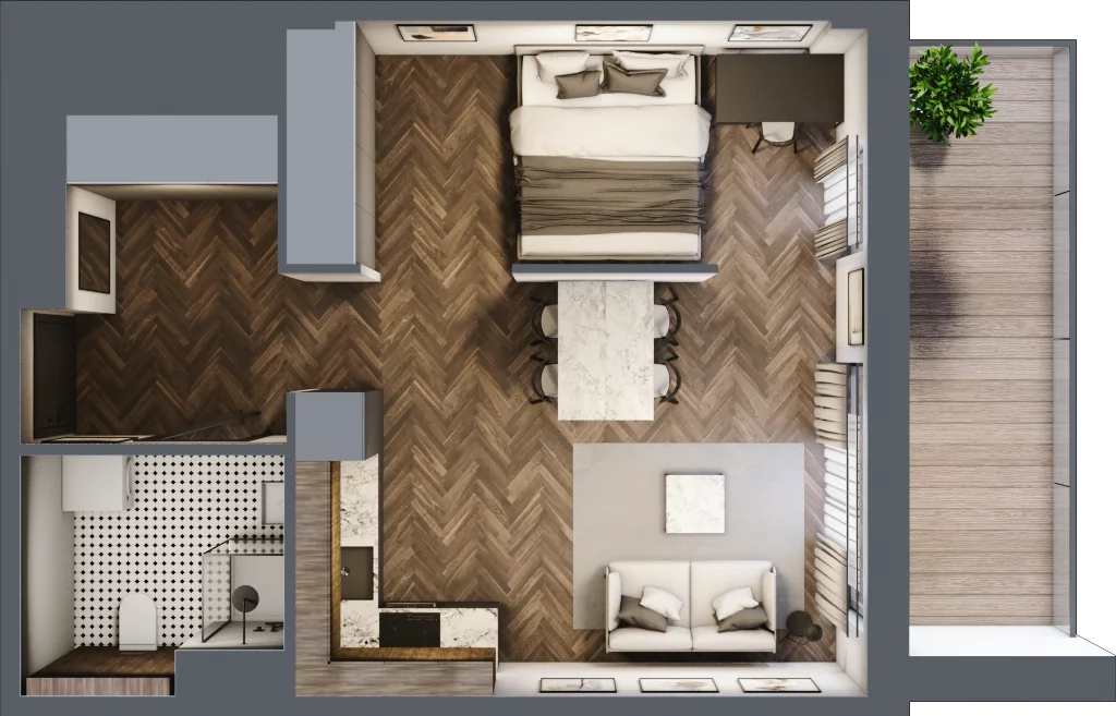 1 pokój, apartament 39,16 m², piętro 3, oferta nr 3M10, Zdrojowa Park, Busko-Zdrój, ul. Prof. W. Grotta