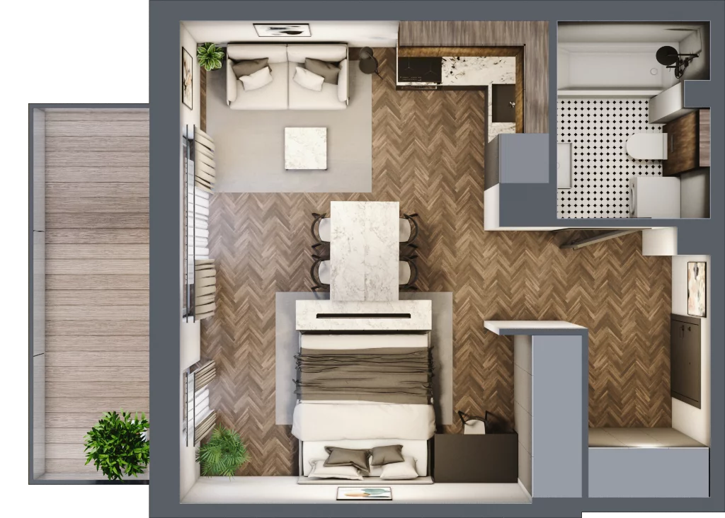 1 pokój, mieszkanie 35,27 m², piętro 3, oferta nr 3M4, Zdrojowa Park, Busko-Zdrój, ul. Prof. W. Grotta
