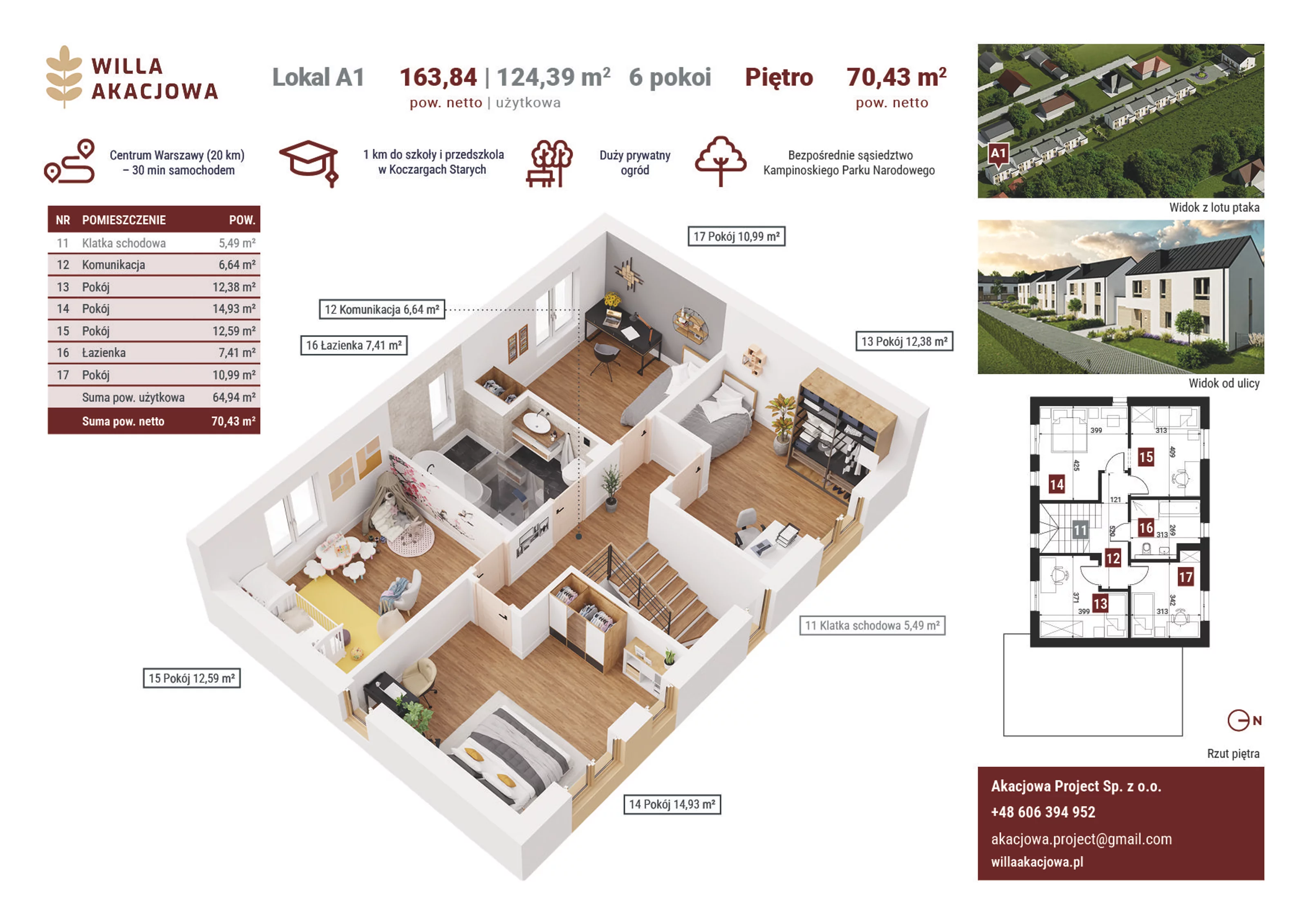 Dom 124,39 m², oferta nr A1, Willa Akacjowa, Koczargi Stare, ul. Akacjowa