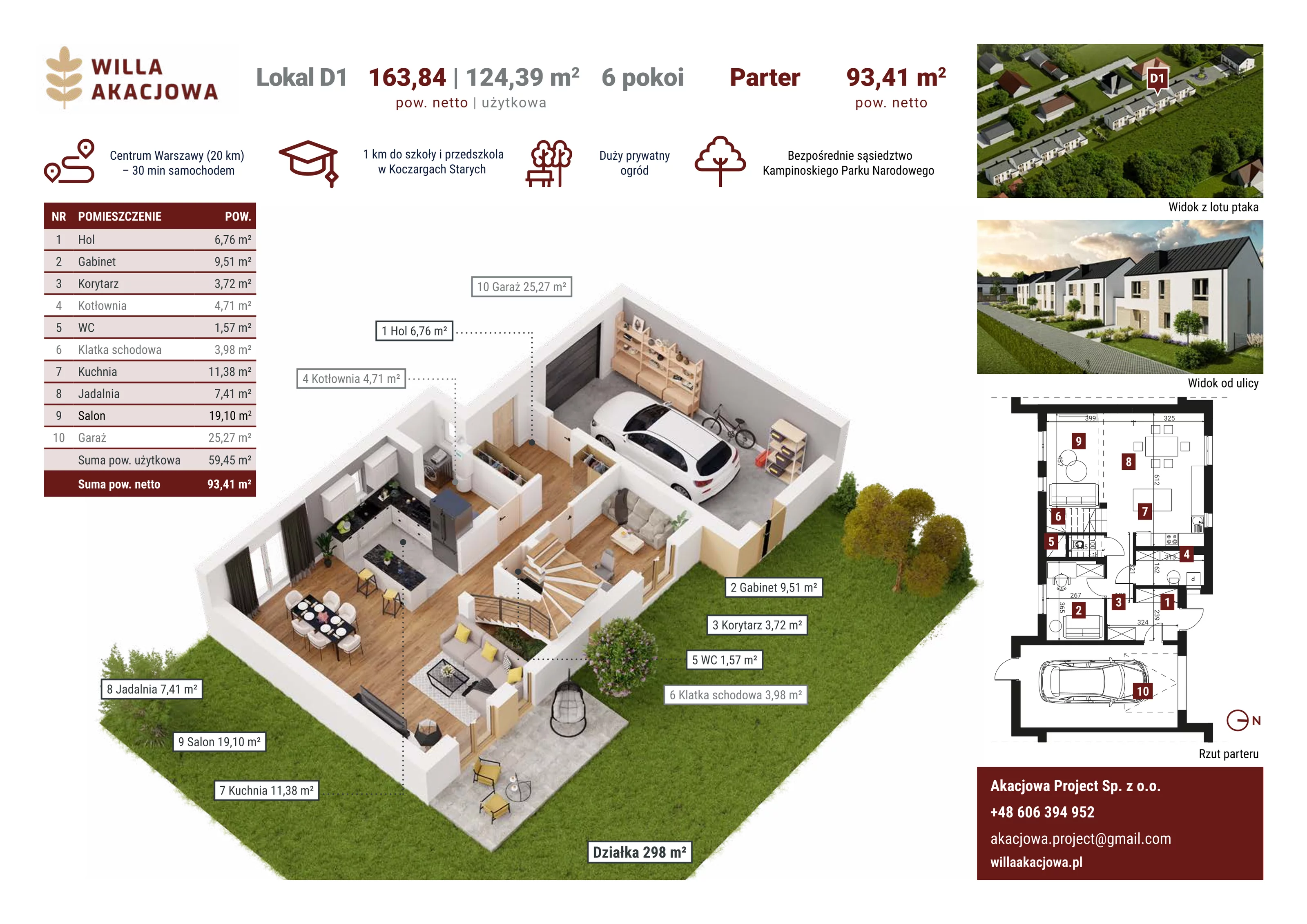 Dom 124,39 m², oferta nr D1, Willa Akacjowa, Koczargi Stare, ul. Akacjowa