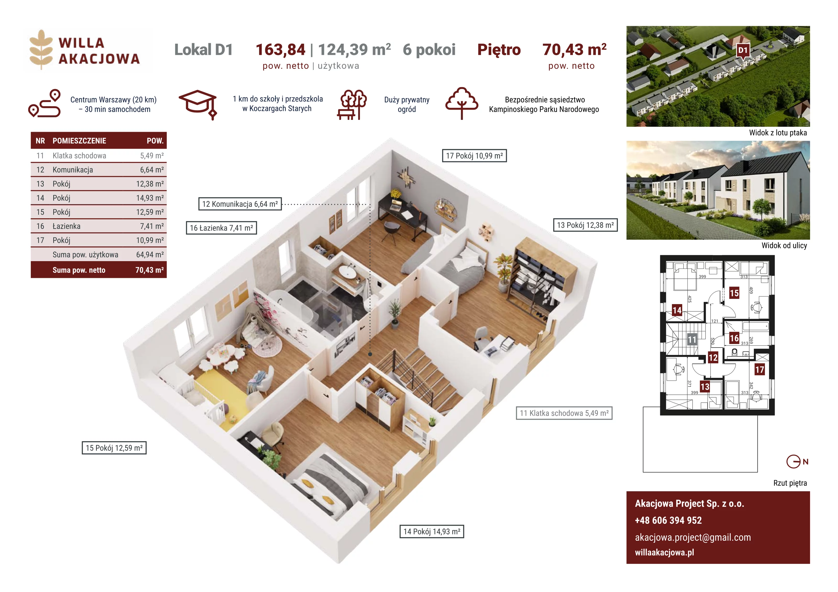 Dom 124,39 m², oferta nr D1, Willa Akacjowa, Koczargi Stare, ul. Akacjowa