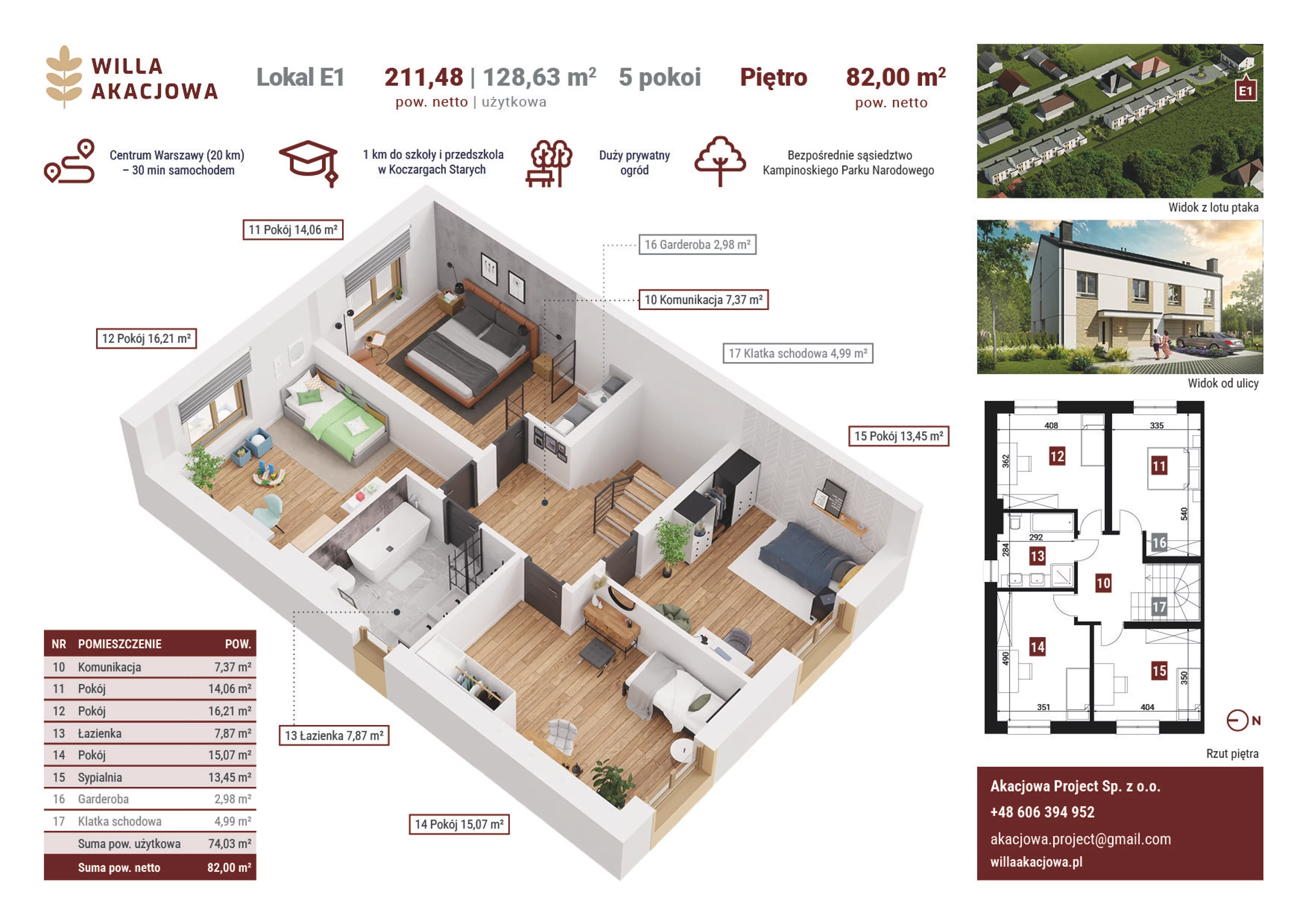 Dom 128,63 m², oferta nr E1, Willa Akacjowa, Koczargi Stare, ul. Akacjowa