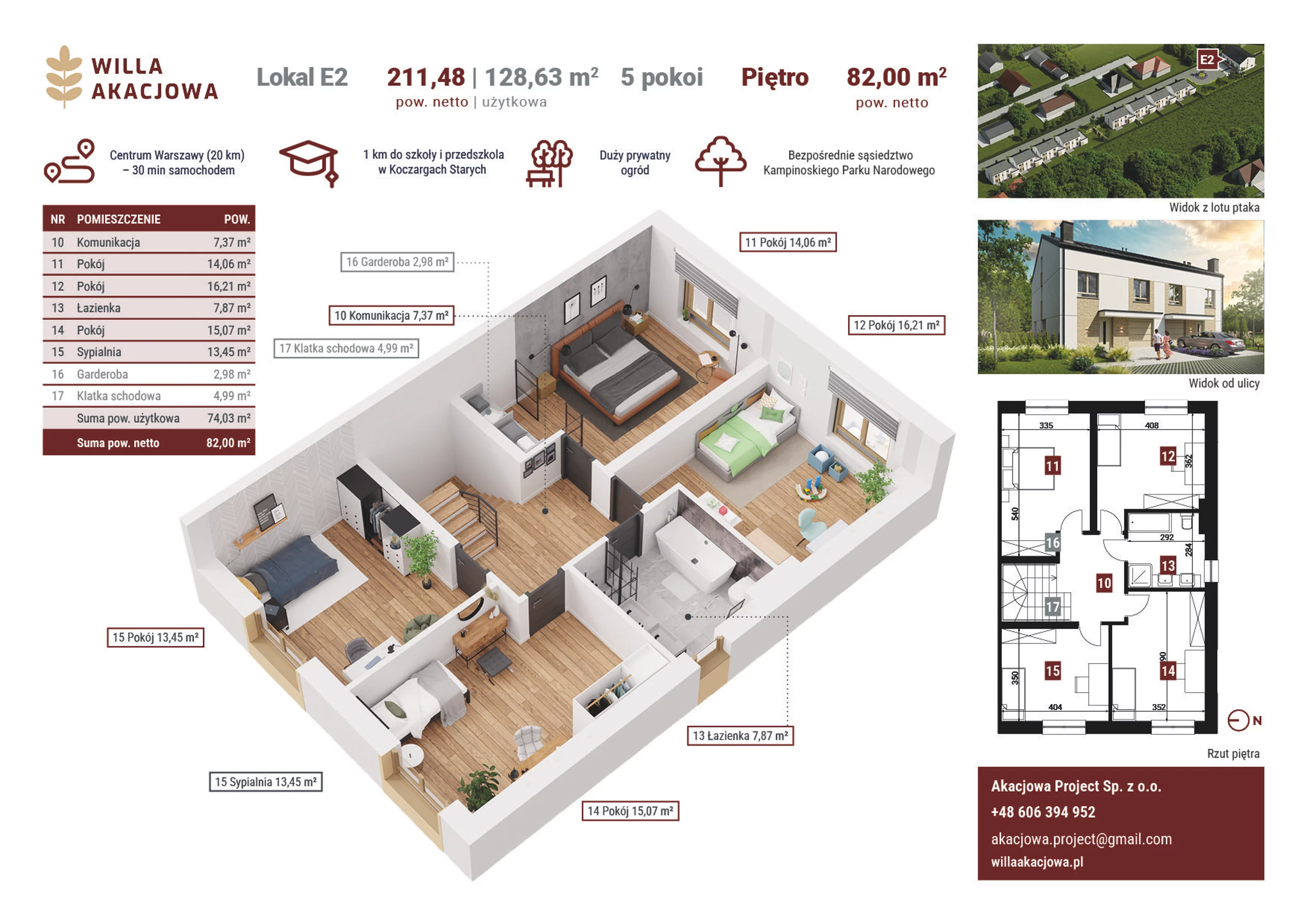 Dom 128,63 m², oferta nr E2, Willa Akacjowa, Koczargi Stare, ul. Akacjowa