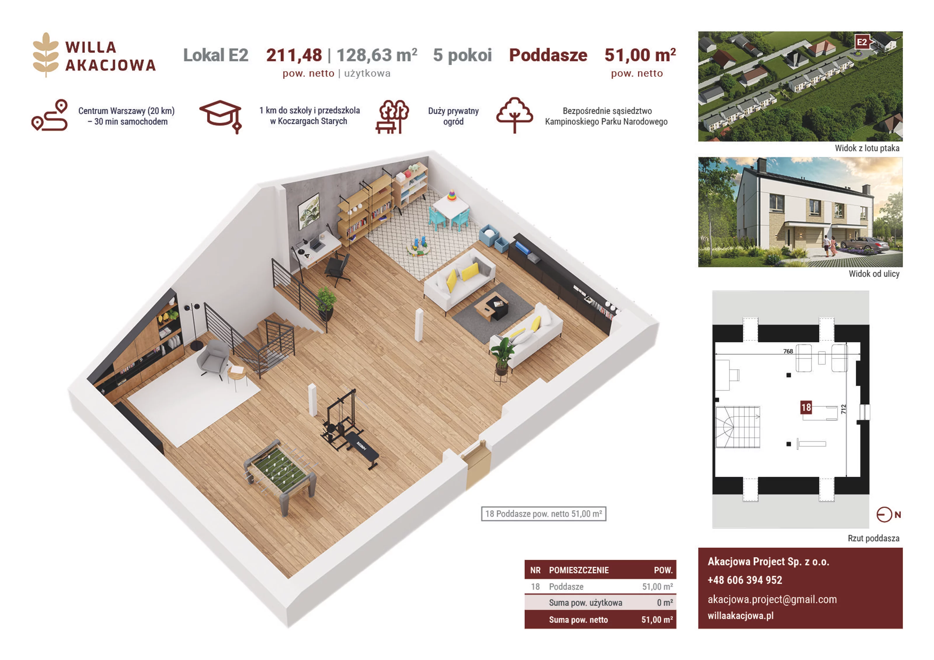 Dom 128,63 m², oferta nr E2, Willa Akacjowa, Koczargi Stare, ul. Akacjowa