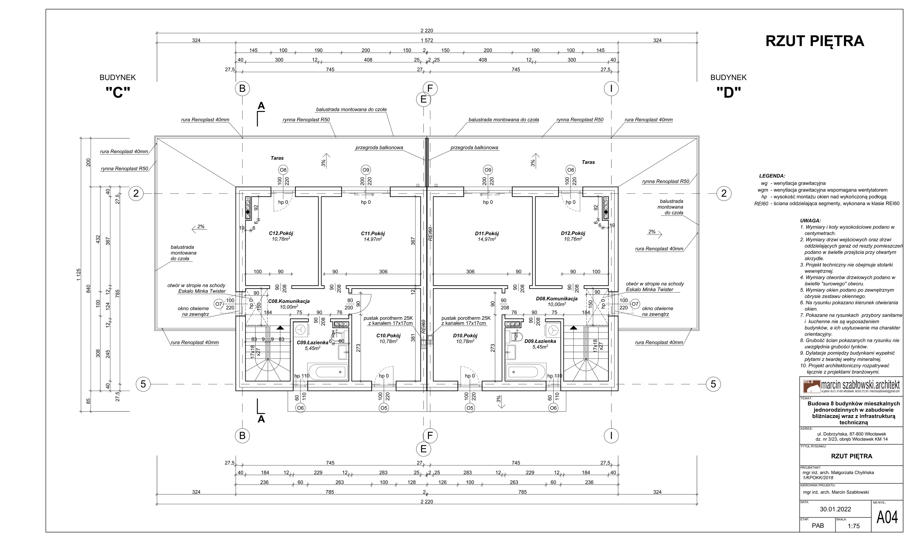 Dom 124,93 m², oferta nr 26, Osiedle Dobrzyńska Park, Włocławek, Zawiśle, ul. Dobrzyńska