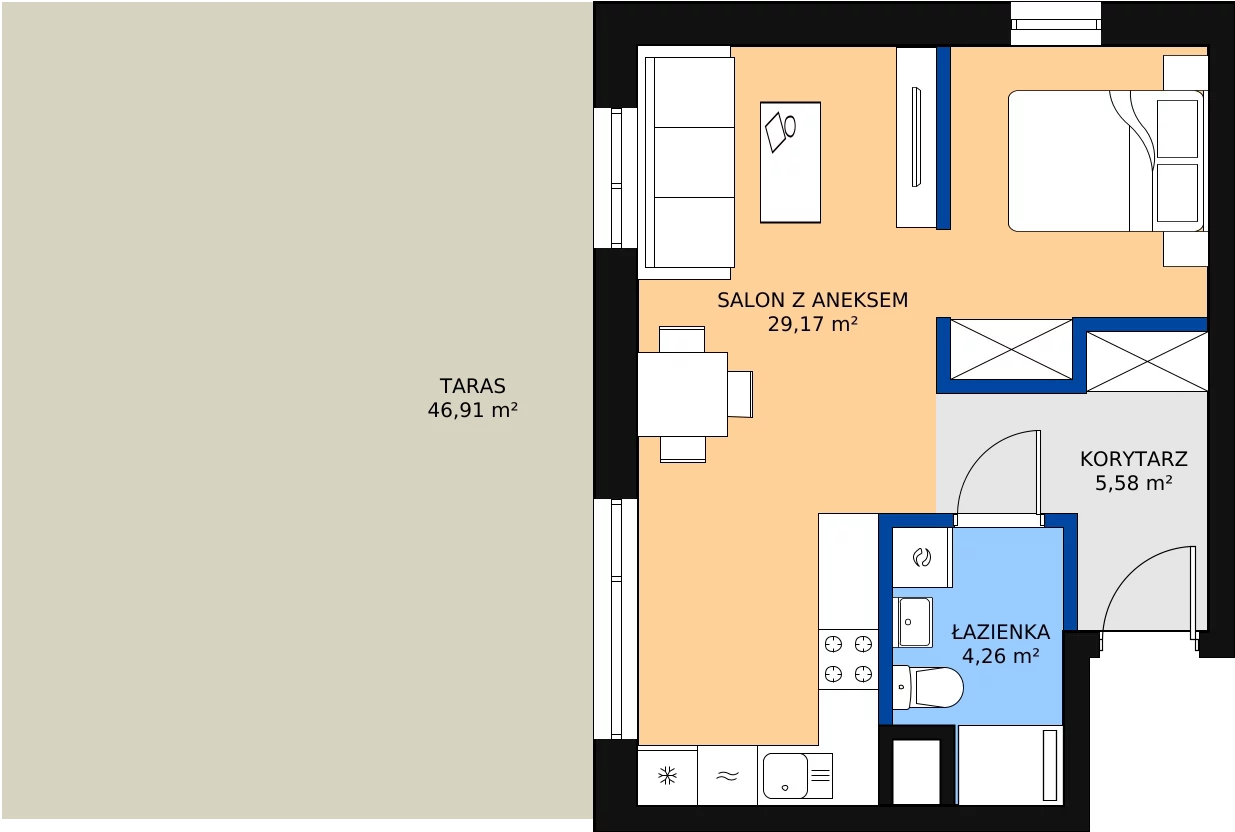 Zalety mieszkania 39.96 m², B3.0/6