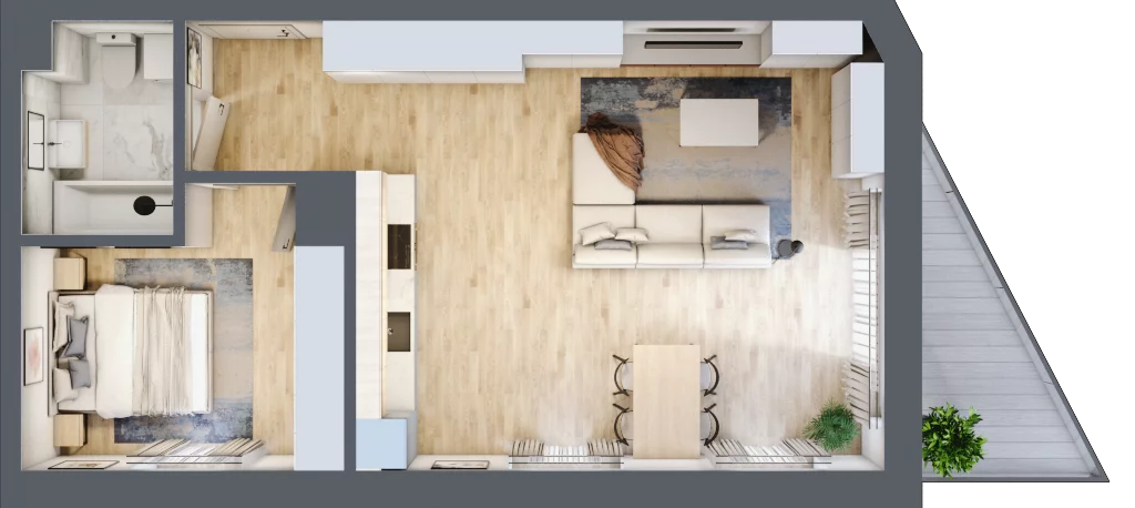 2 pokoje, mieszkanie 54,26 m², piętro 2, oferta nr D06, Kiepury 33, Jelenia Góra, Zabobrze, ul. Jana Kiepury