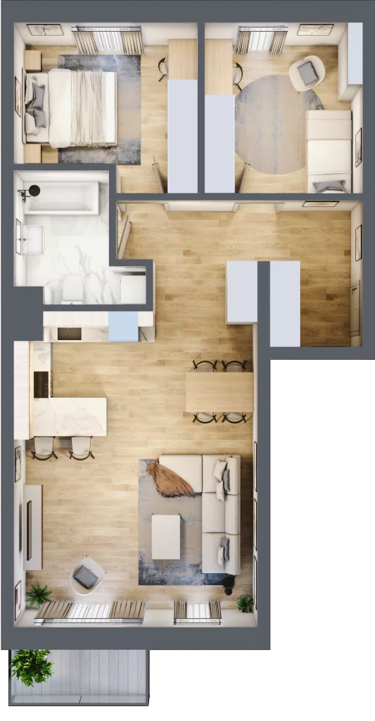 3 pokoje, mieszkanie 71,27 m², piętro 2, oferta nr D08, Kiepury 33, Jelenia Góra, Zabobrze, ul. Jana Kiepury