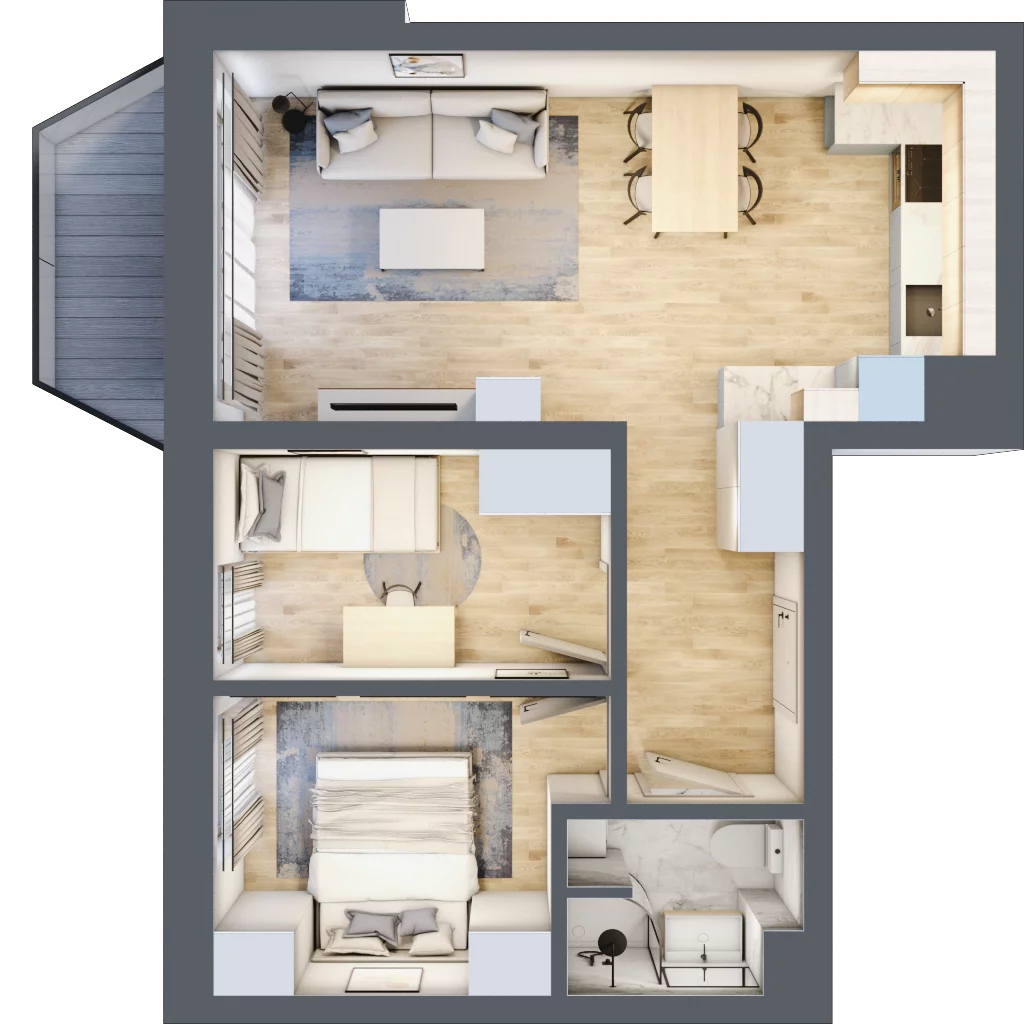 3 pokoje, mieszkanie 49,83 m², piętro 3, oferta nr F11, Kiepury 33, Jelenia Góra, Zabobrze, ul. Jana Kiepury