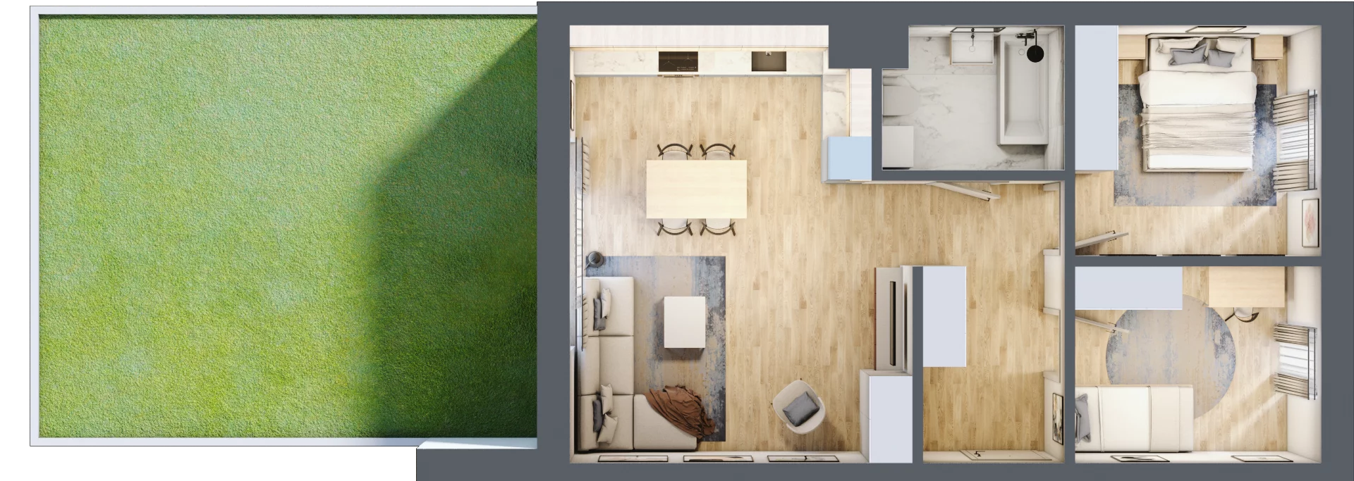 3 pokoje, mieszkanie 61,38 m², parter, oferta nr G03, Kiepury 33, Jelenia Góra, Zabobrze, ul. Jana Kiepury