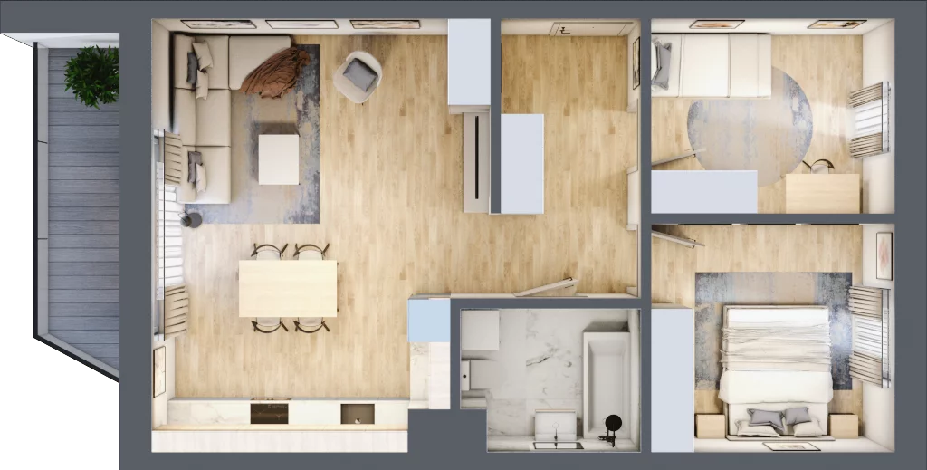 3 pokoje, mieszkanie 61,38 m², piętro 3, oferta nr H10, Kiepury 33, Jelenia Góra, Zabobrze, ul. Jana Kiepury
