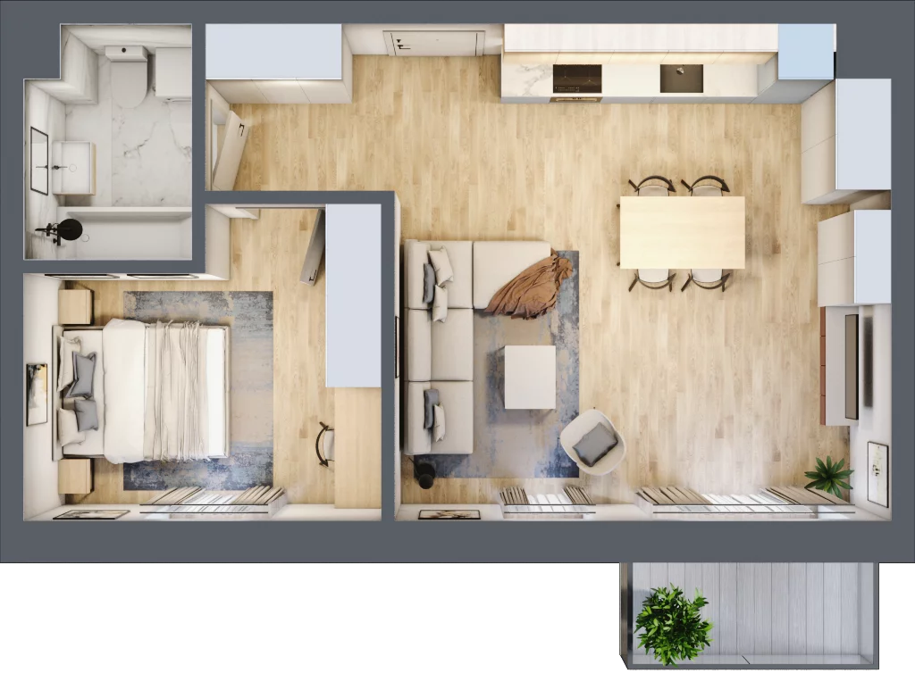 2 pokoje, mieszkanie 49,22 m², piętro 4, oferta nr E17, Kiepury 33, Jelenia Góra, Zabobrze, ul. Jana Kiepury