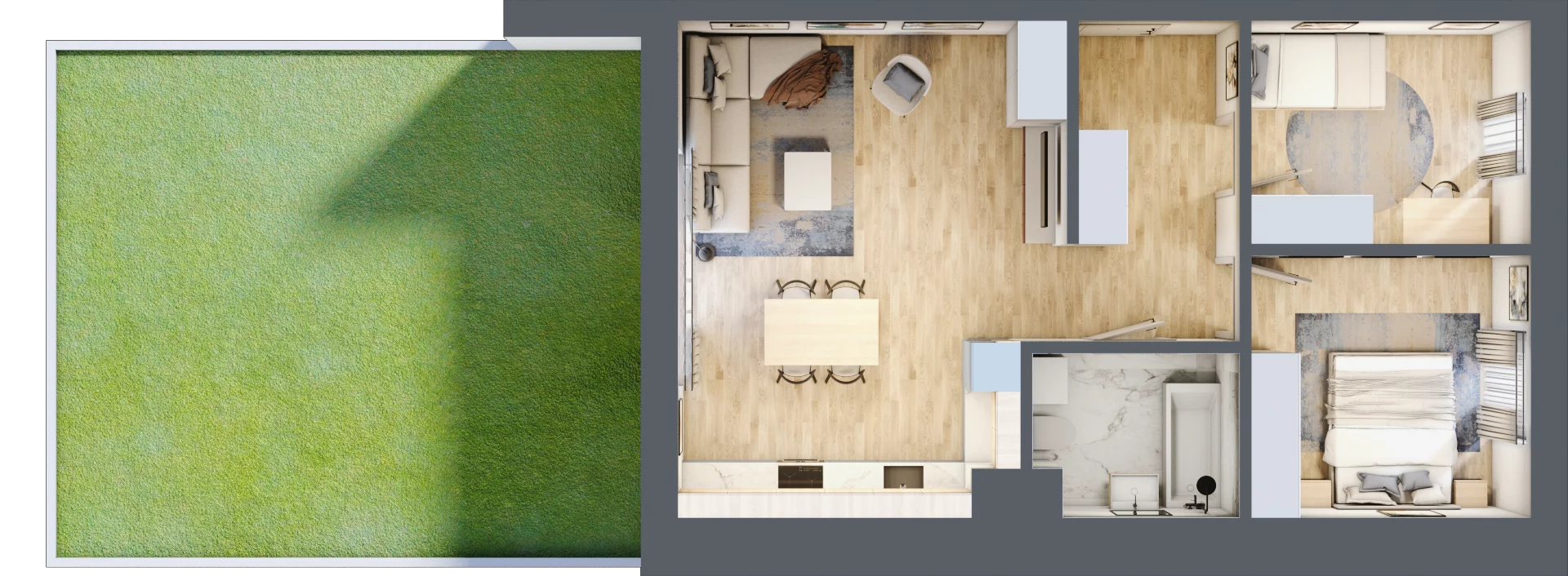 3 pokoje, mieszkanie 61,38 m², parter, oferta nr G01, Kiepury 33, Jelenia Góra, Zabobrze, ul. Jana Kiepury