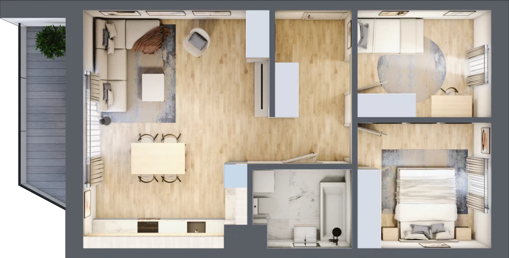 3 pokoje, mieszkanie 61,38 m², piętro 3, oferta nr G10, Kiepury 33, Jelenia Góra, Zabobrze, ul. Jana Kiepury