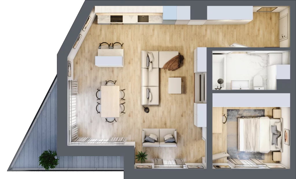 2 pokoje, mieszkanie 62,77 m², piętro 1, oferta nr E04, Kiepury 33, Jelenia Góra, Zabobrze, ul. Jana Kiepury
