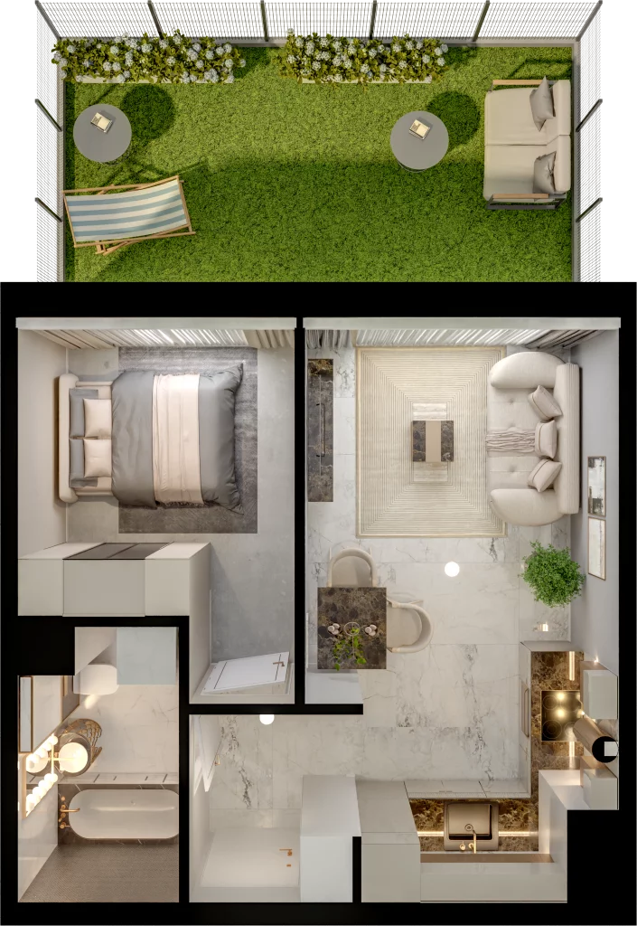 2 pokoje, mieszkanie 34,33 m², parter, oferta nr C12-2, Osiedle Latawców, Wrocław, Psie Pole-Zawidawie, Psie Pole, ul. Grodzieńska