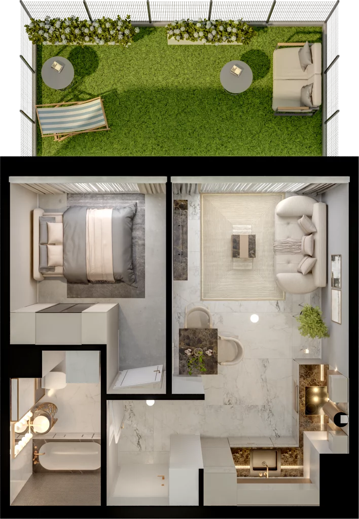 2 pokoje, mieszkanie 34,33 m², parter, oferta nr D14-2, Osiedle Latawców, Wrocław, Psie Pole-Zawidawie, Psie Pole, ul. Grodzieńska