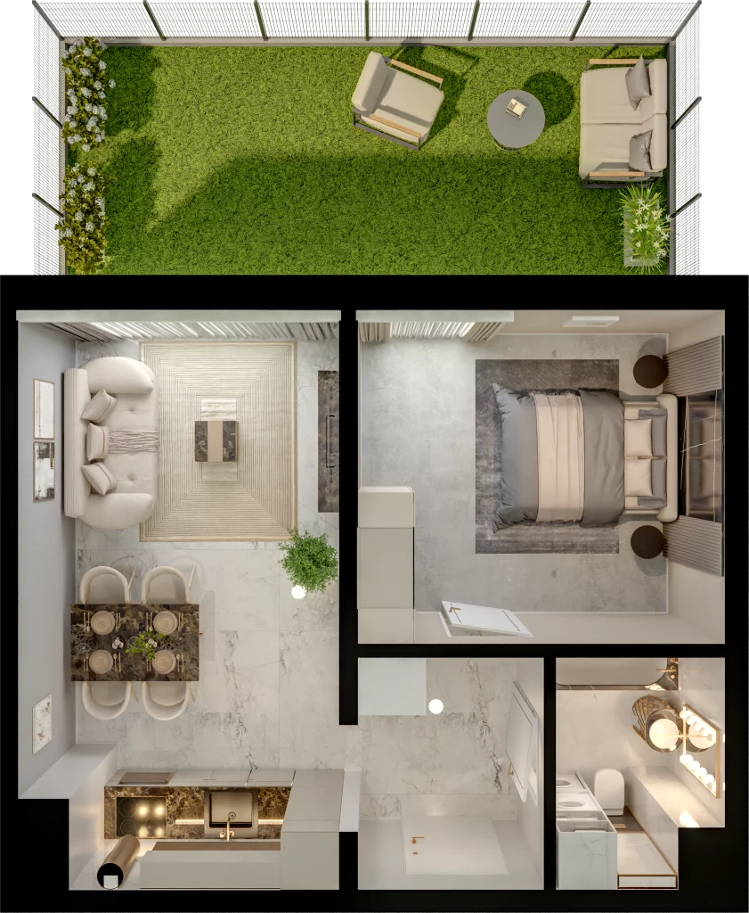 2 pokoje, mieszkanie 40,48 m², parter, oferta nr D15-3, Osiedle Latawców, Wrocław, Psie Pole-Zawidawie, Psie Pole, ul. Grodzieńska
