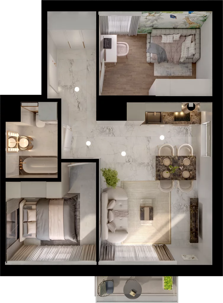 3 pokoje, mieszkanie 48,84 m², piętro 2, oferta nr C12-15, Osiedle Latawców, Wrocław, Psie Pole-Zawidawie, Psie Pole, ul. Grodzieńska