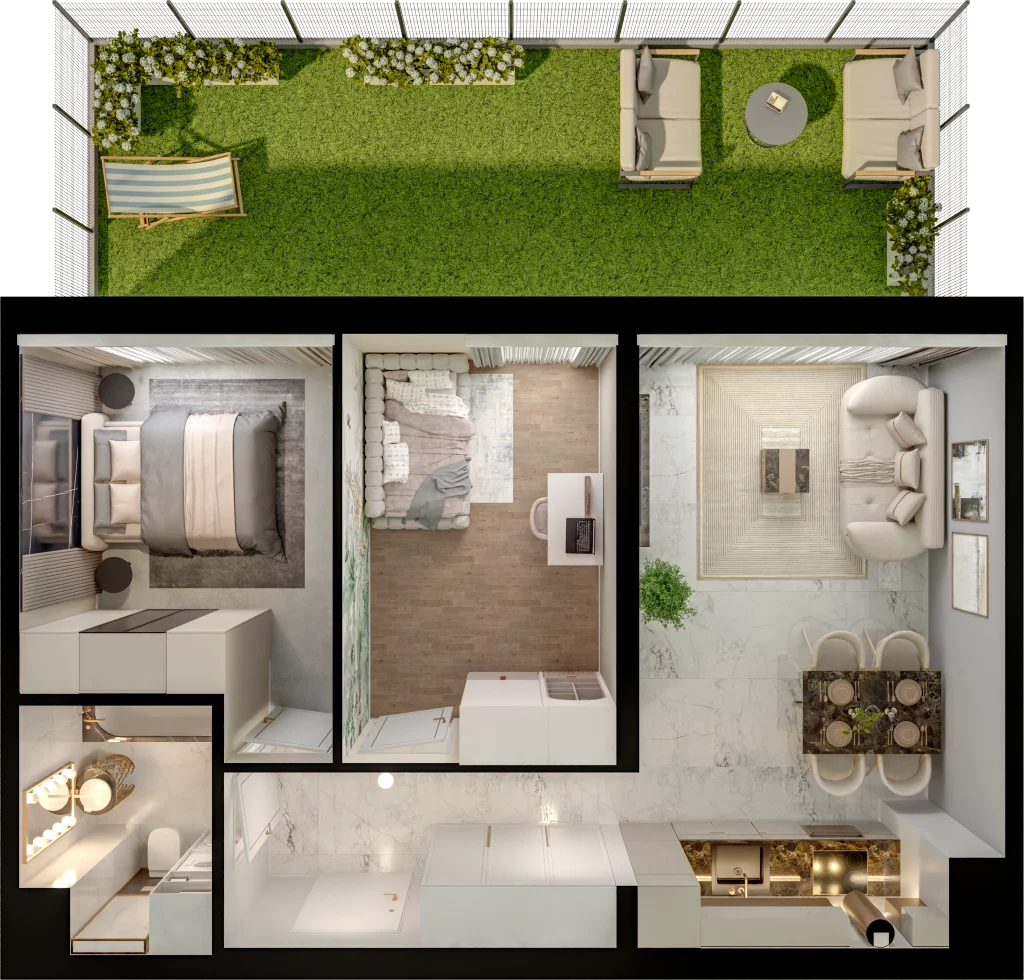 3 pokoje, mieszkanie 52,35 m², parter, oferta nr D14-3, Osiedle Latawców, Wrocław, Psie Pole-Zawidawie, Psie Pole, ul. Grodzieńska