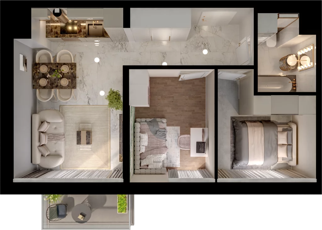 3 pokoje, mieszkanie 45,65 m², parter, oferta nr D14-6, Osiedle Latawców, Wrocław, Psie Pole-Zawidawie, Psie Pole, ul. Grodzieńska