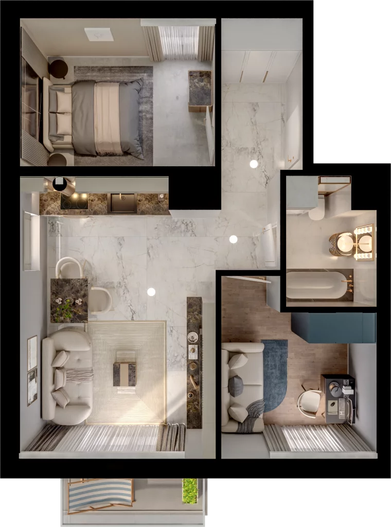 3 pokoje, mieszkanie 48,79 m², piętro 2, oferta nr D13-12, Osiedle Latawców, Wrocław, Psie Pole-Zawidawie, Psie Pole, ul. Grodzieńska
