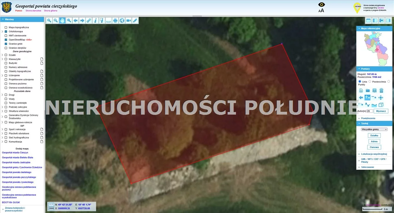 Działka 1 166,00 m², oferta nr , DRG-GS-272, Ustroń