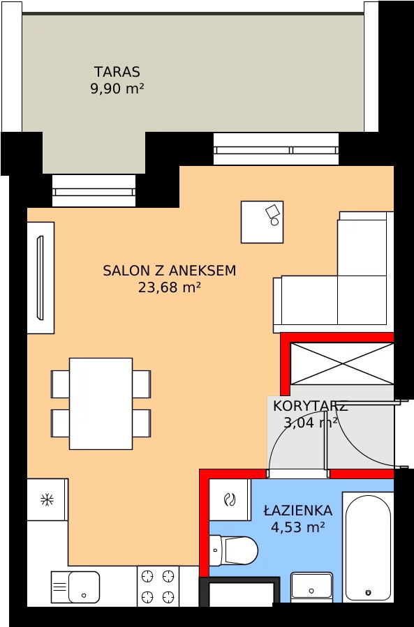 Zalety mieszkania 31.25 m², 6