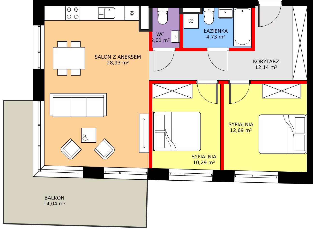 Zalety mieszkania 70.79 m², 11