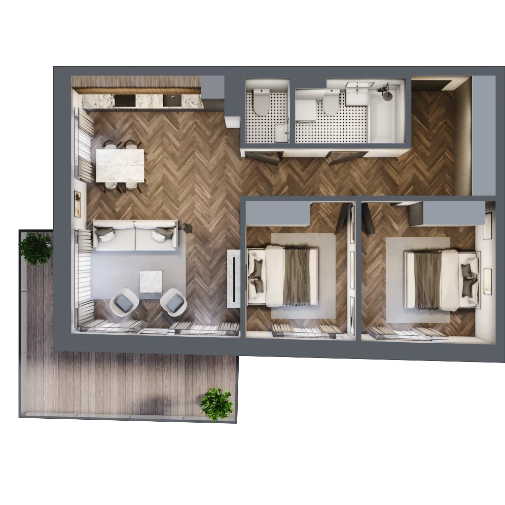 3 pokoje, mieszkanie 70,79 m², piętro 2, oferta nr 11, Unismo, Łódź, Śródmieście, ul. Wierzbowa/Jaracza