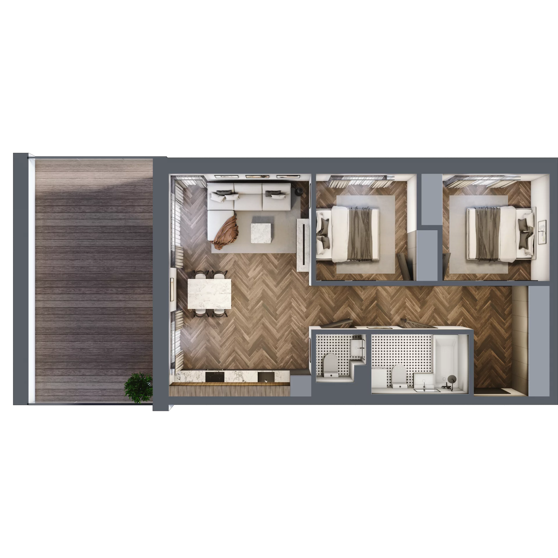 3 pokoje, mieszkanie 66,34 m², piętro 1, oferta nr 5, Unismo, Łódź, Śródmieście, ul. Wierzbowa/Jaracza
