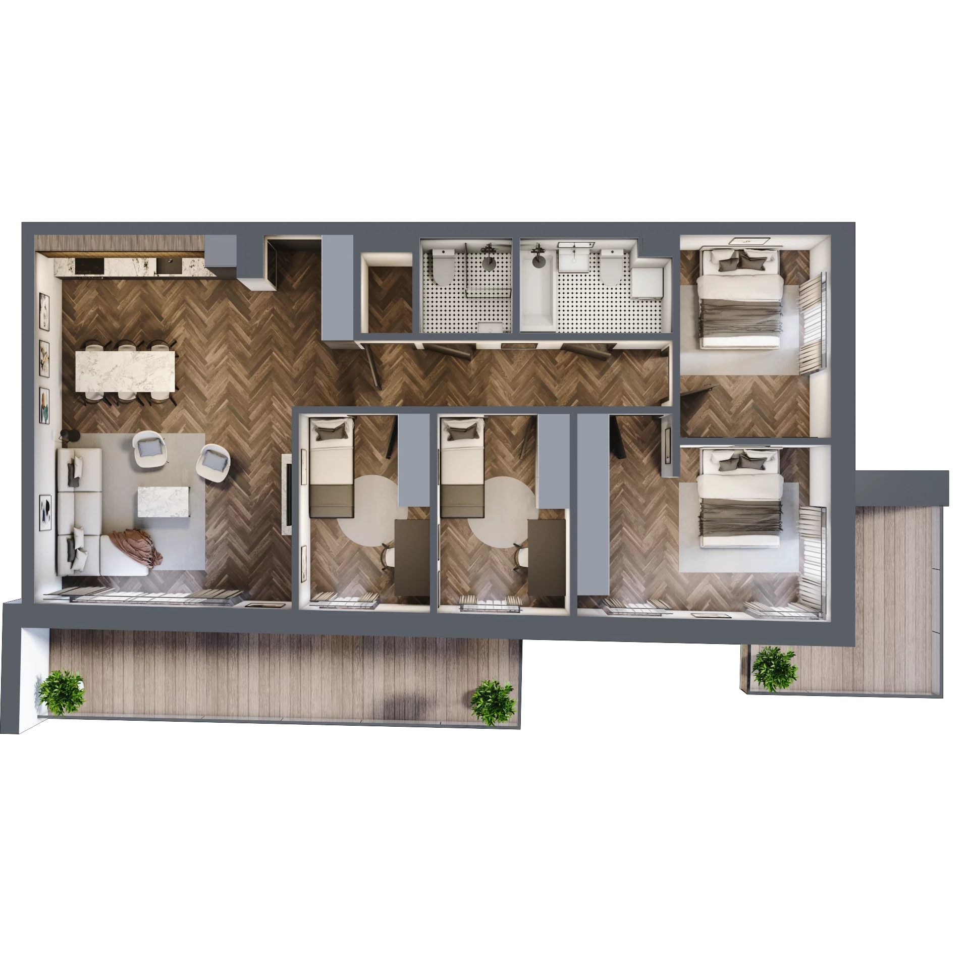 5 pokoi, mieszkanie 101,79 m², piętro 2, oferta nr 10, Unismo, Łódź, Śródmieście, ul. Wierzbowa/Jaracza