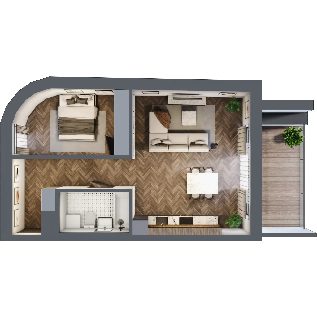 2 pokoje, mieszkanie 52,56 m², piętro 2, oferta nr 15, Unismo, Łódź, Śródmieście, ul. Wierzbowa/Jaracza