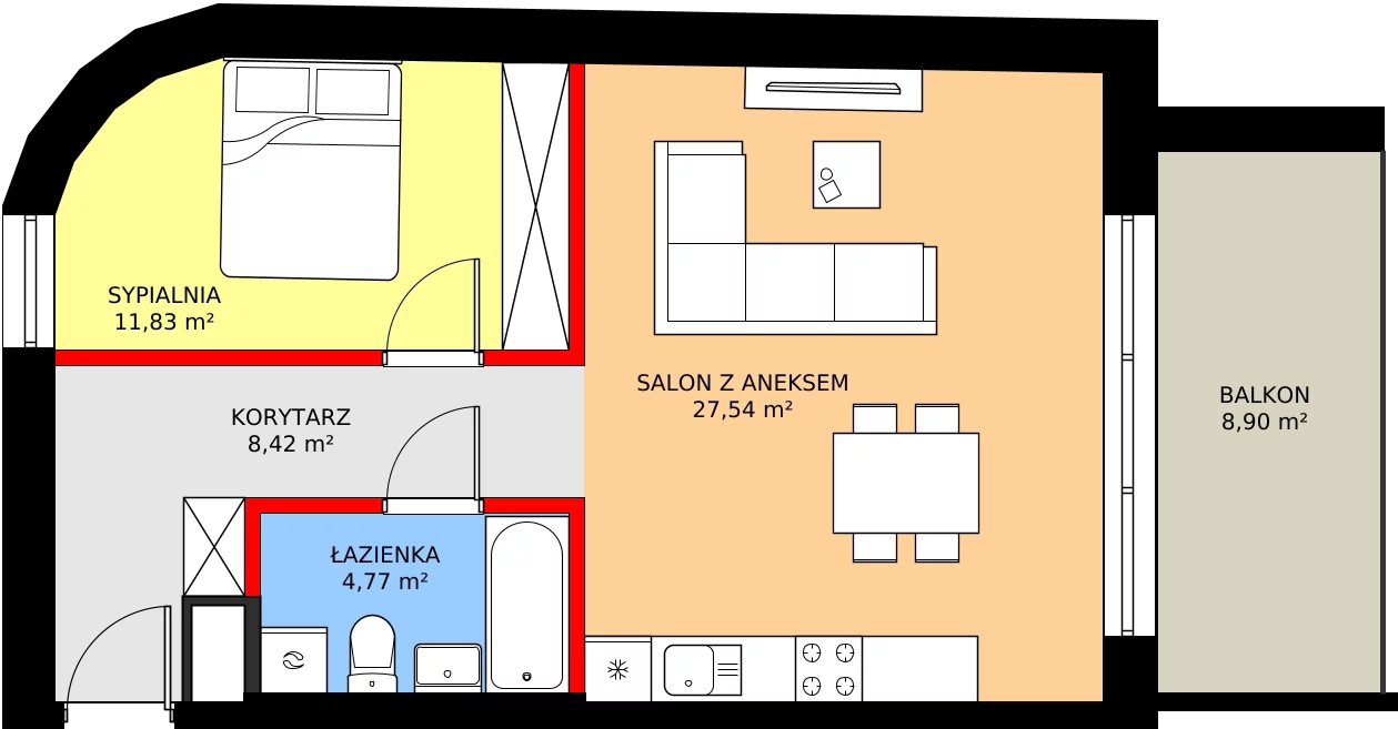 Zalety mieszkania 52.56 m², 7